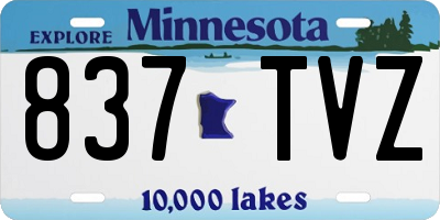 MN license plate 837TVZ