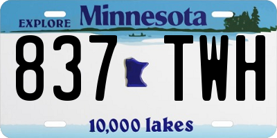 MN license plate 837TWH