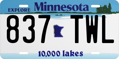MN license plate 837TWL