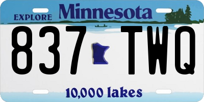 MN license plate 837TWQ