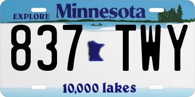MN license plate 837TWY