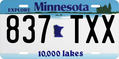 MN license plate 837TXX