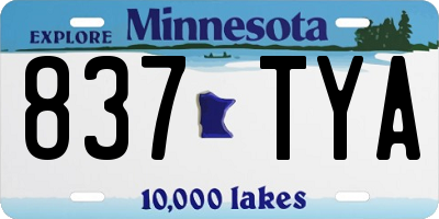 MN license plate 837TYA