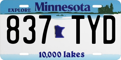 MN license plate 837TYD