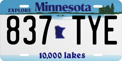 MN license plate 837TYE