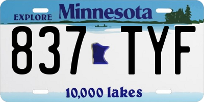 MN license plate 837TYF