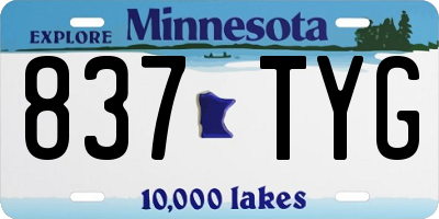 MN license plate 837TYG