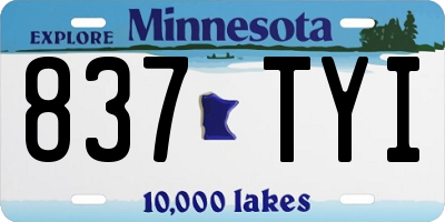 MN license plate 837TYI