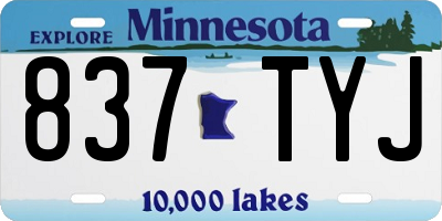 MN license plate 837TYJ