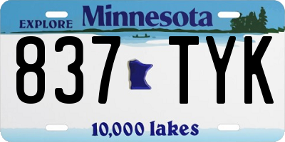 MN license plate 837TYK