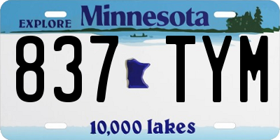 MN license plate 837TYM