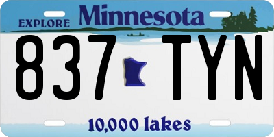 MN license plate 837TYN