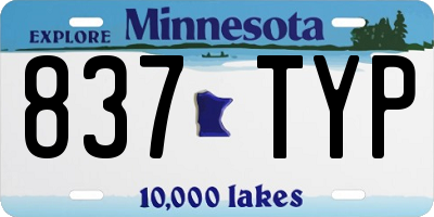 MN license plate 837TYP