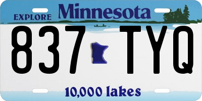 MN license plate 837TYQ