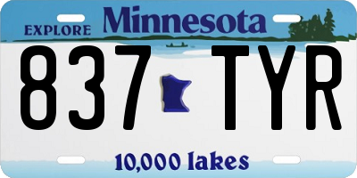 MN license plate 837TYR