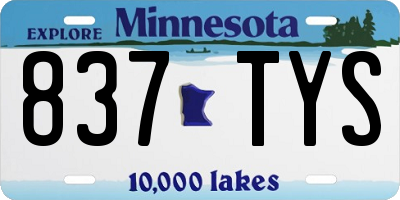 MN license plate 837TYS
