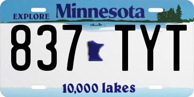 MN license plate 837TYT