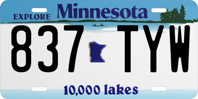 MN license plate 837TYW