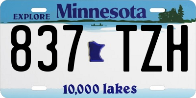 MN license plate 837TZH