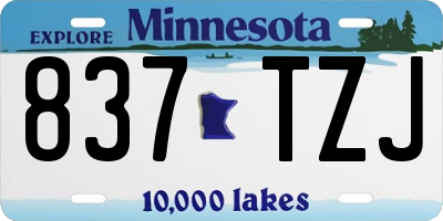 MN license plate 837TZJ