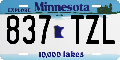 MN license plate 837TZL