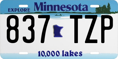 MN license plate 837TZP