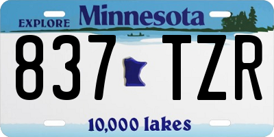 MN license plate 837TZR