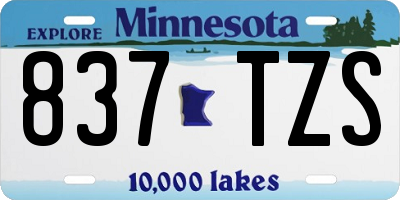MN license plate 837TZS