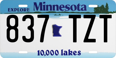 MN license plate 837TZT