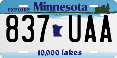 MN license plate 837UAA