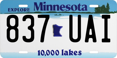 MN license plate 837UAI