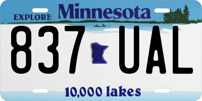 MN license plate 837UAL