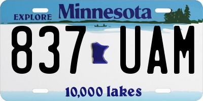 MN license plate 837UAM