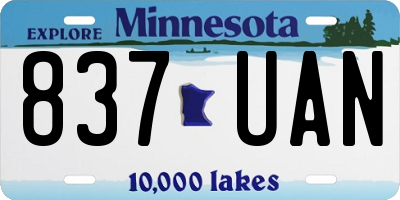 MN license plate 837UAN
