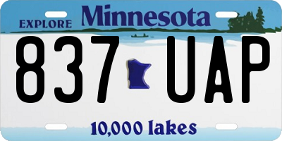MN license plate 837UAP