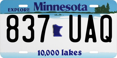 MN license plate 837UAQ