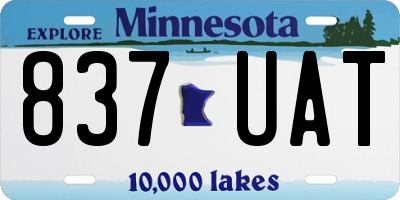 MN license plate 837UAT