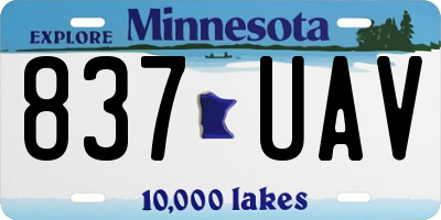 MN license plate 837UAV