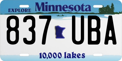 MN license plate 837UBA