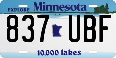 MN license plate 837UBF