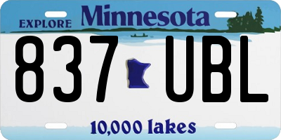 MN license plate 837UBL