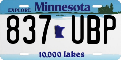 MN license plate 837UBP