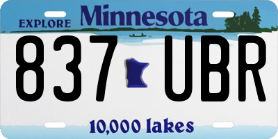 MN license plate 837UBR