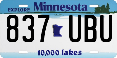 MN license plate 837UBU