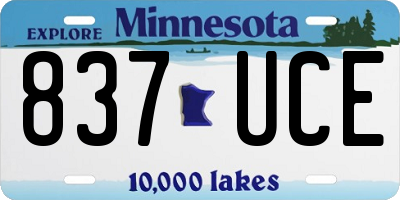 MN license plate 837UCE