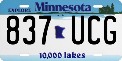 MN license plate 837UCG