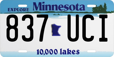 MN license plate 837UCI