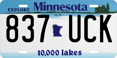 MN license plate 837UCK