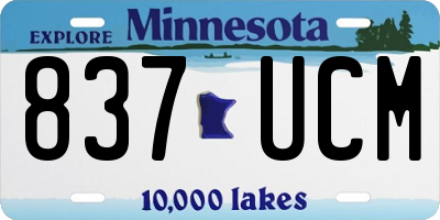 MN license plate 837UCM