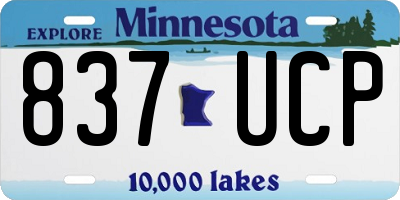 MN license plate 837UCP